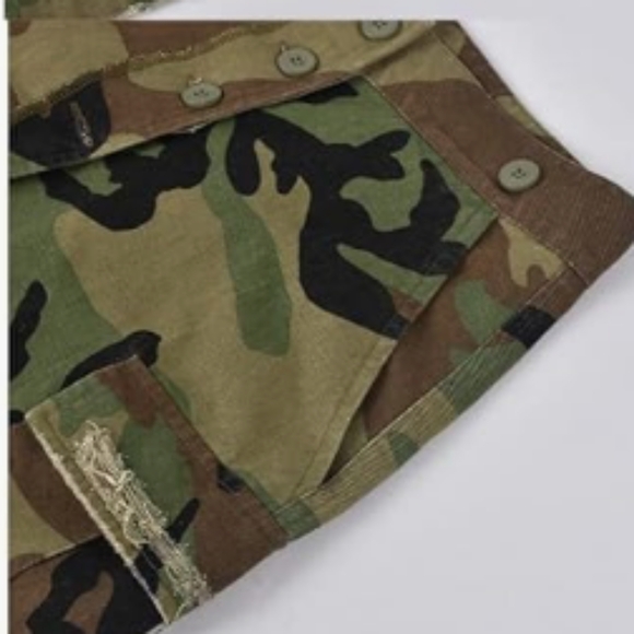 CAMO, CARGO MIDI SKIRT WITH SLIT - Picture 5 of 5